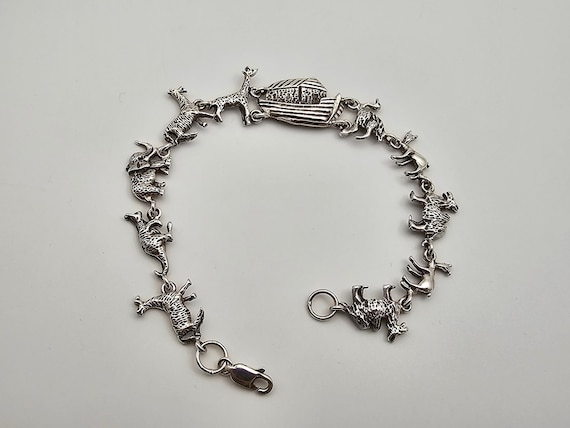 Noahs Ark Highly Detailed Vintage Southwestern Sterling Silver Bracelet Noahs Ark Highly Detailed Vintage Southwestern Sterling Silver Bracelet