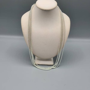 Vintage Italian 925 Silver Multi-Strand Beaded Necklace, Designer Milor, Estate Jewelry, W#1218