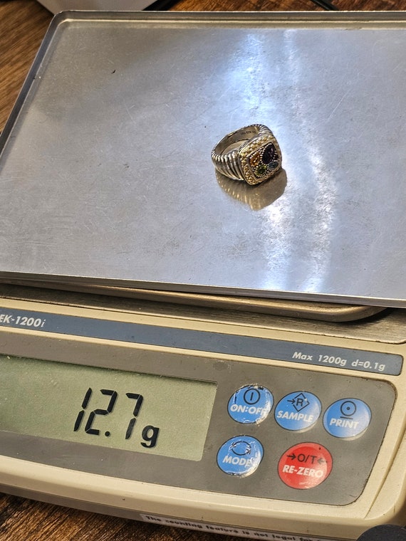 Multi-Gem Ring in 925 Silver, 18k, Designer Effy,… - image 10