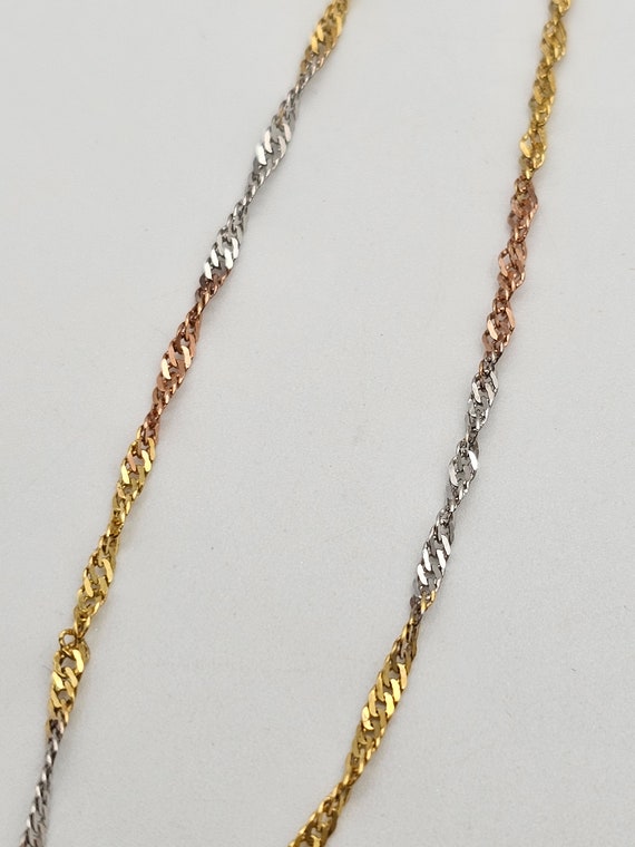 Twisted Herringbone Bracelet in 14kt Yellow, Rose… - image 1