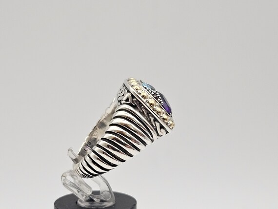 Multi-Gem Ring in 925 Silver, 18k, Designer Effy,… - image 5