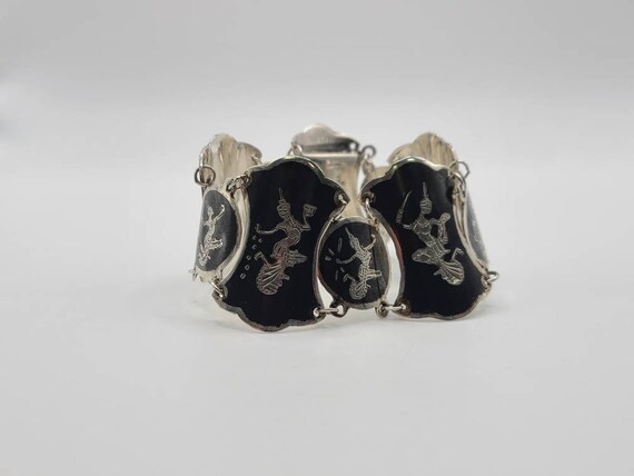 Siam Temple Dancer Bracelet, Sterling Silver Enam… - image 6