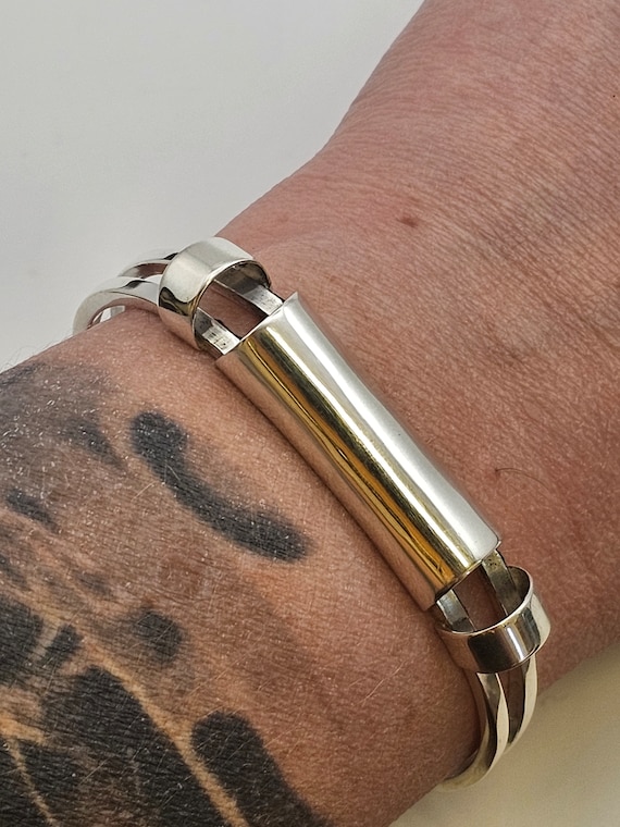 ヴィンテージ モダニストデザインカフブレスレット シルバー925 メキシコ製