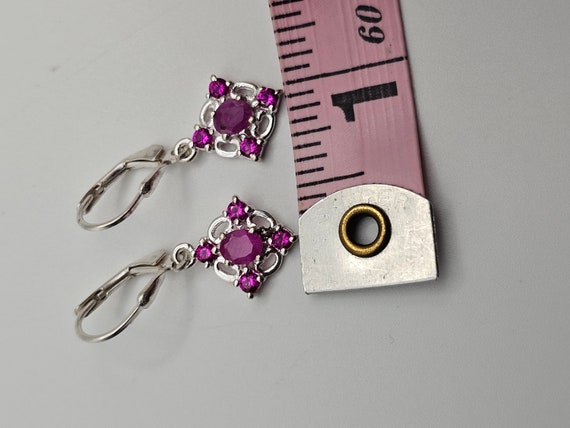 Vintage 925 Silver Synthetic Ruby and Fractured F… - image 8