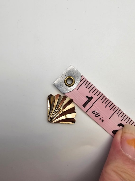 Sculpted Fan Earrings in 14kt Gold, Ruffled Gold … - image 7