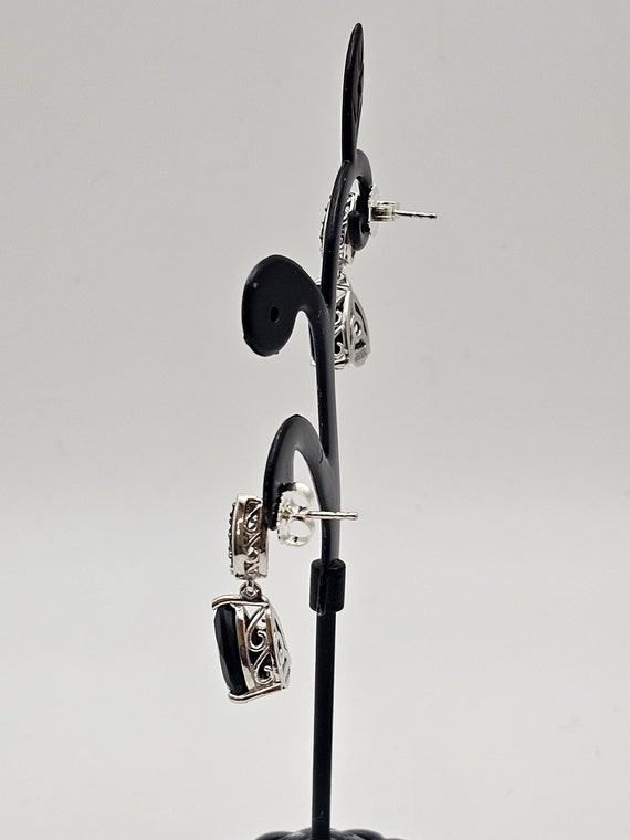 Vintage 925 Silver Pear Cut Spinel and Synthetic … - image 4