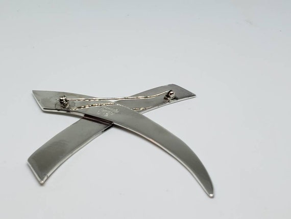 Ribbon Design Pin in 925 Silver, Modernist Pin, V… - image 4