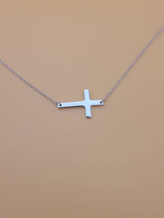 YELLOW GOLD PLATED Sideways Plain Cross .925 Sterling Silver Pendant HOT TREND YELLOW GOLD PLATED Sideways Plain Cross .925 Sterling Silver Pendant HOT TREND