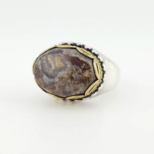 Vintage Carolyn Pollack Pietersit Ring - 925 Sterling Silber und Messing - Größe 8 - Nachlassschmuck Bild 1