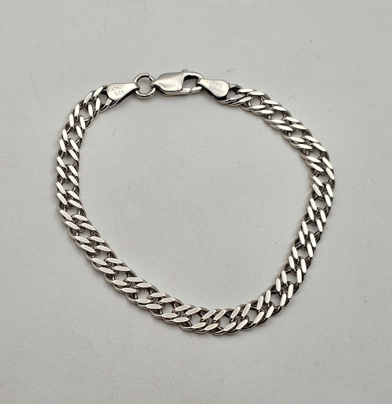 Vintage Double Link Bracelet - 925 Sterling Silver - Size 7.25