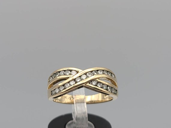 Crossover Diamond Ring in 14kt Yellow Gold, .62ct… - image 1