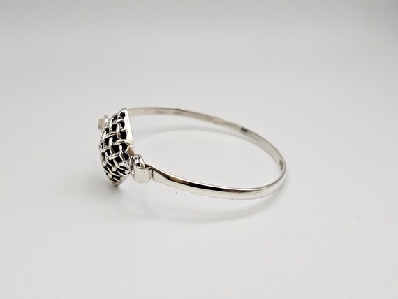 Geometric Open Weave Bracelet, 925 Silver, Openwo… - image 4