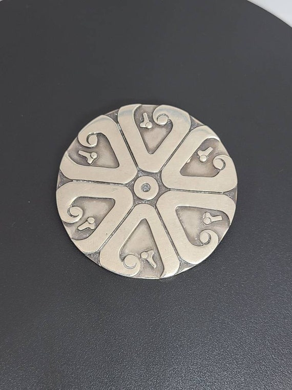 Handmade Aztec Pin in Sterling Silver, Geometric Pin,… - Gem