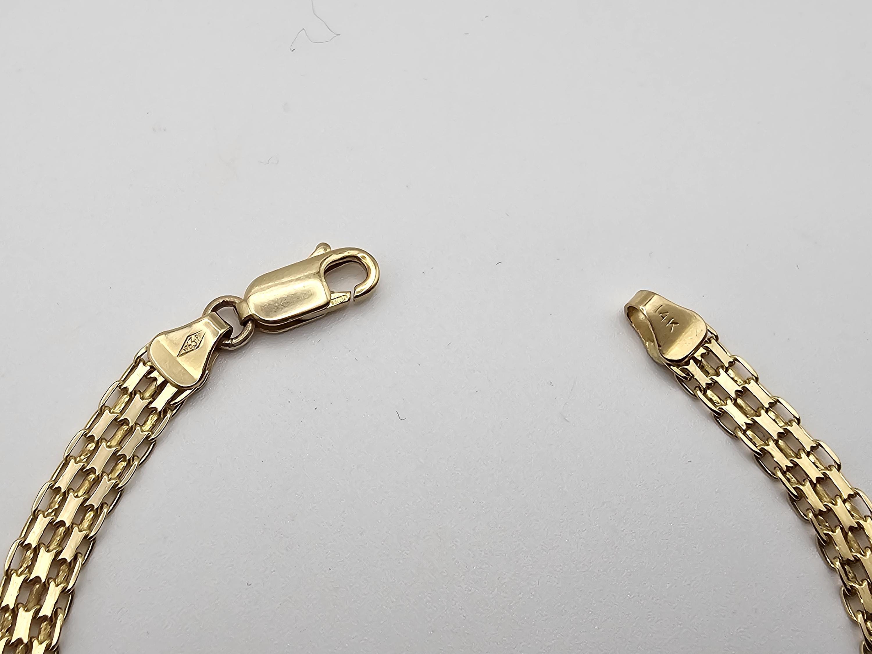 14k Yellow Gold Bismark Bracelet, Fancy Link Bracelet