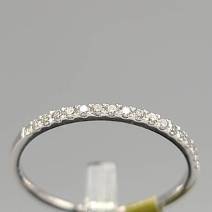 Petite 14kt White Gold Diamond Wedding Band, Size 7.25, Estate Jewelry, w#1511