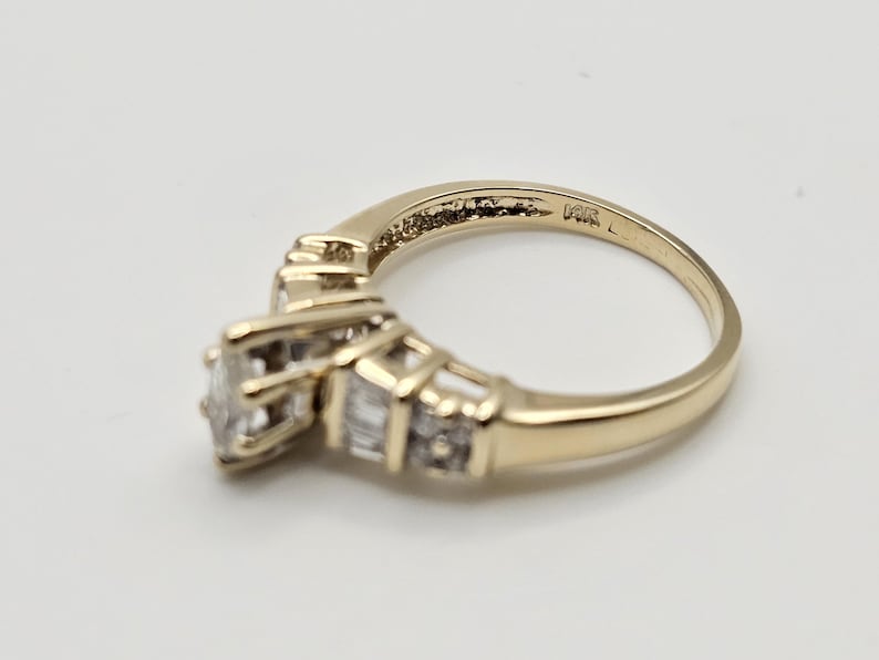 Vintage 14k Yellow Gold Marquise Diamond Engagement Ring - Size 5.75 ...