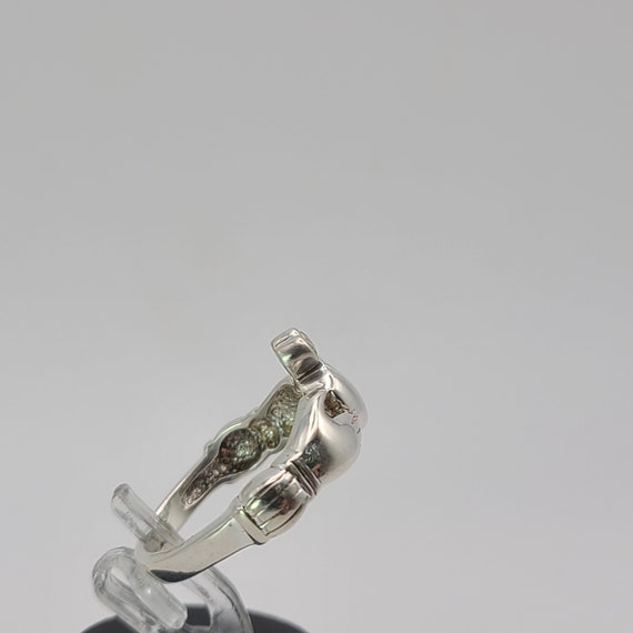 Vintage Celtic Claddagh Ring: 925 Sterling Silver… - image 7