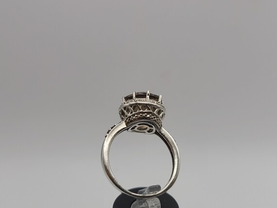 Smoky Quartz and Diamond Ring, 925 Silver Quartz … - image 6