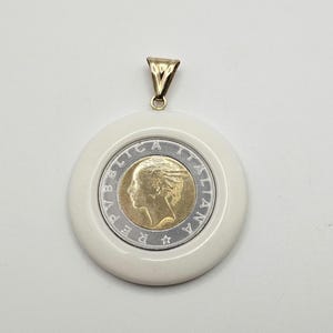Vintage 14k Yellow Gold Italian Lira Coin Pendant, Estate Jewelry, Coin Jewelry, w#3166