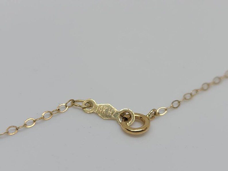 14k Yellow Gold Delicate Black Peacock Pearl Station Necklace Item w# 1153