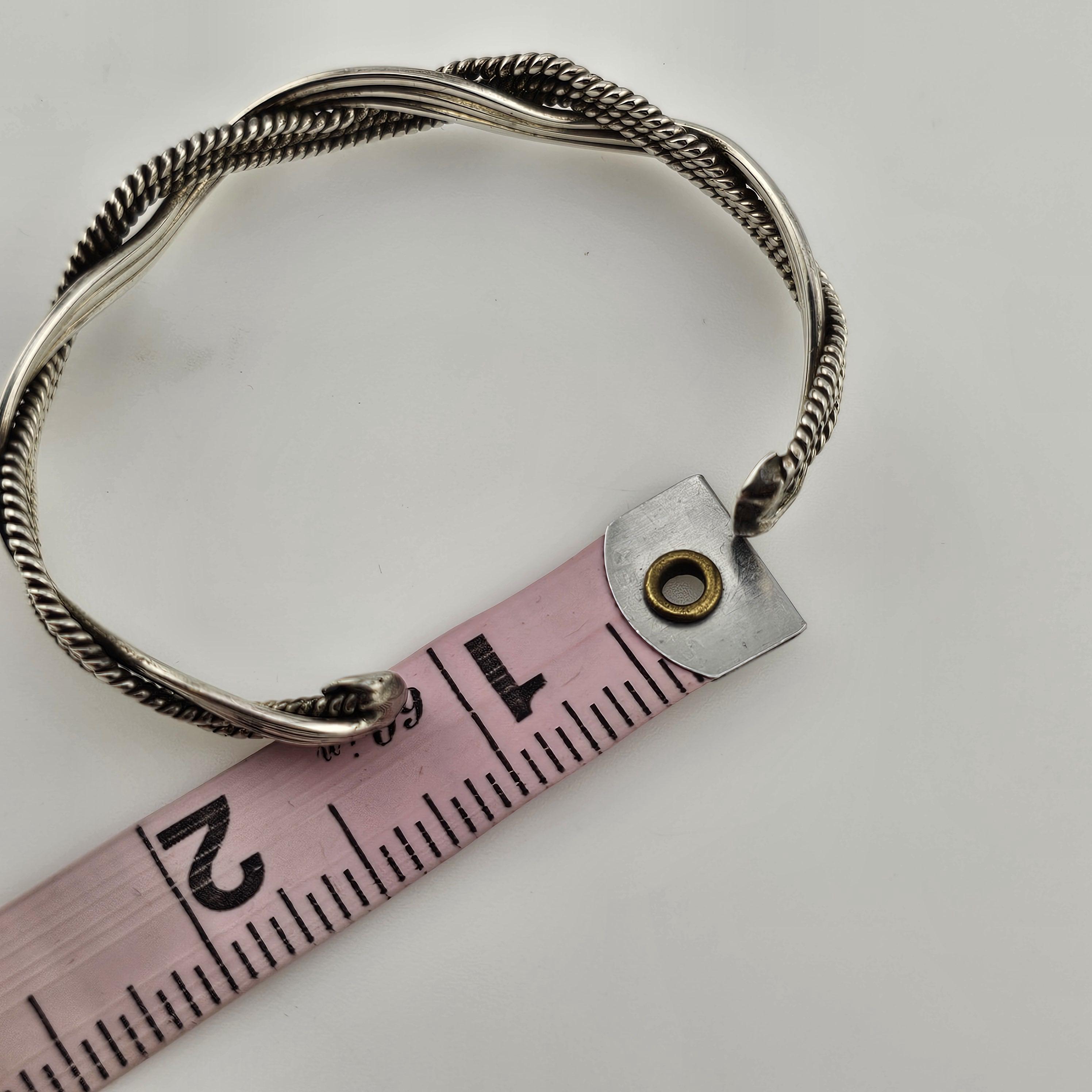 ヴィンテージ 925 スターリングシルバー ツイスト カフブレスレット