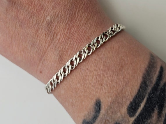 Vintage Double Link Bracelet - 925 Sterling Silver - Size 7.25