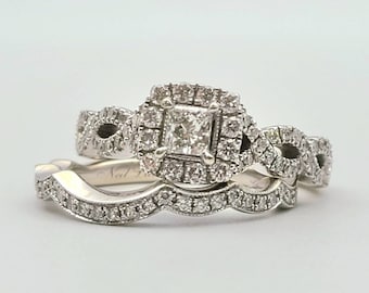 Neil lane double deals halo princess cut