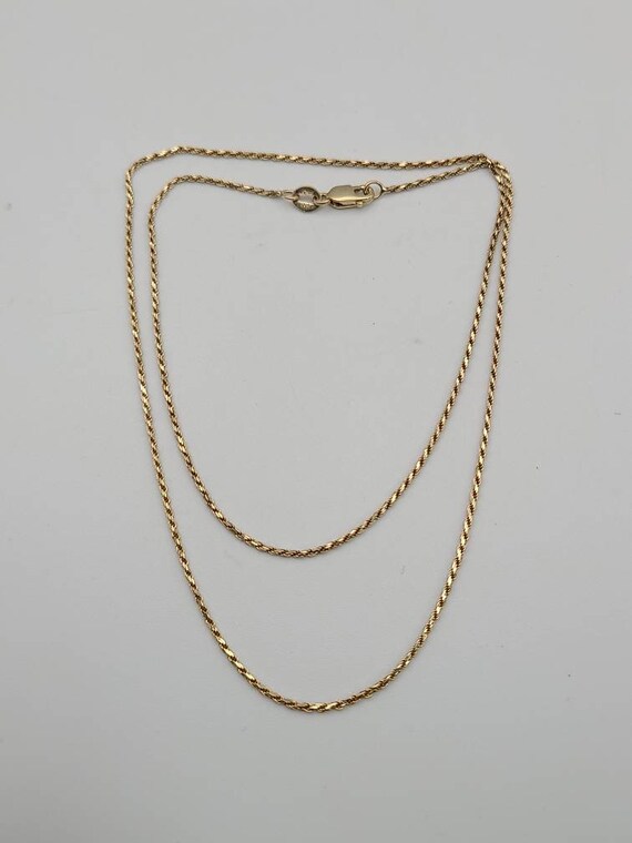 Vintage 14kt Yellow Gold Rope Chain Necklace, Est… - image 6