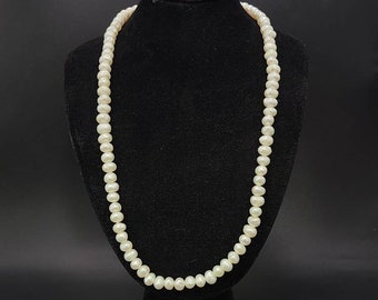 Collana di perle, Oro giallo 14kt, Filo di perle, Collana vintage, Gioielli immobiliari, Articolo w#2462