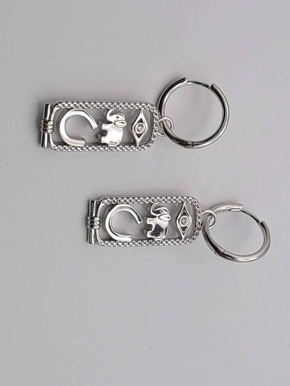Evil Eye Earrings in 925 Silver, Protection Jewel… - image 4