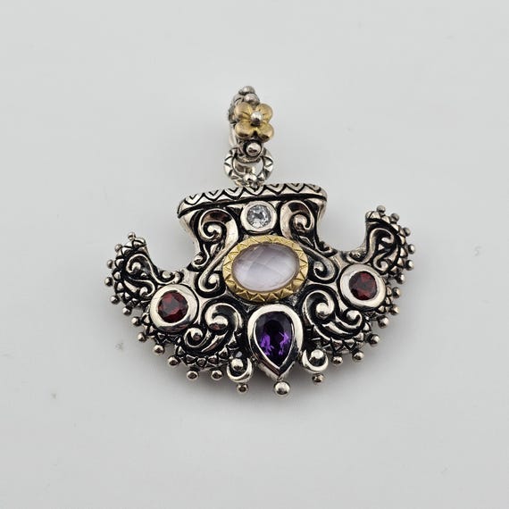 Designer Barbara Bixby 925 Silver 18k Gold Tiger's Claw Pendant