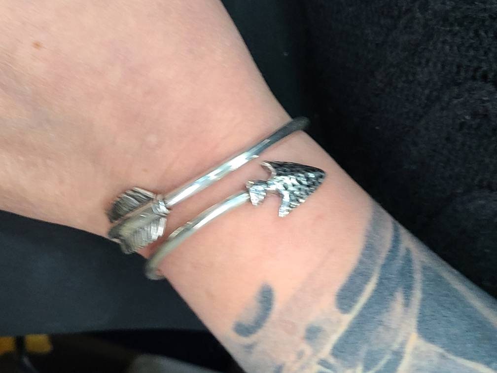 Arrow Bracelet, 925 Silver Arrow Bracelet, Bypass Bracelet 