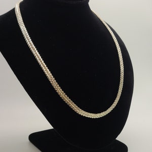 Vintage 925 Silver Riccio Necklace, 6mm Chain, 18&quot;, Estate Jewelry, w#3534
