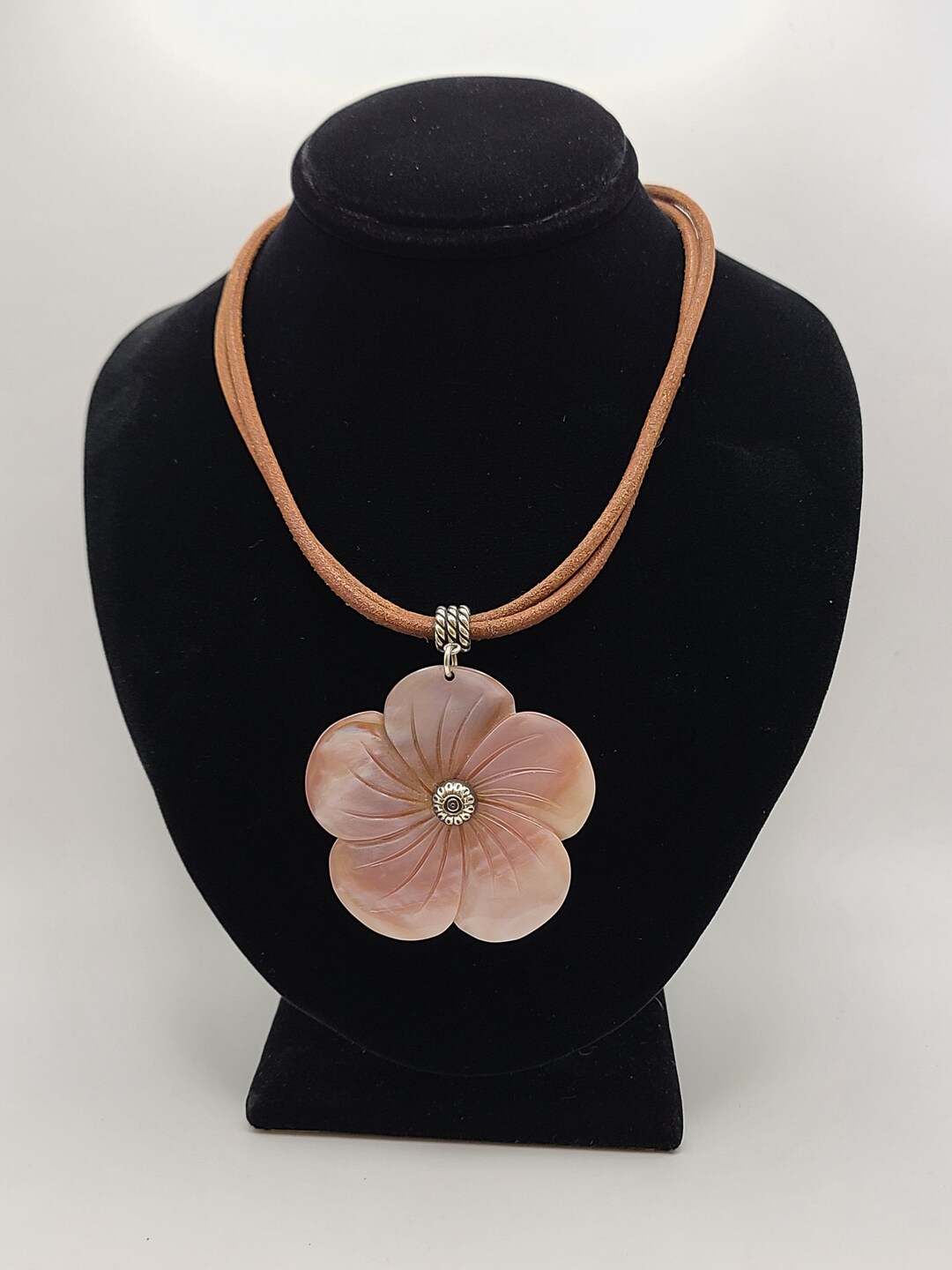 Mother of Pearl Flower Necklace, Designer Roderick Tenorio Jewelry