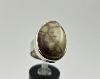 Vintage Jasper Ring - 925 Sterling Silver - Size 7.75 - Estate Jewelry