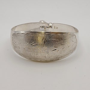 Vintage Italian 925 Silver Etched Bracelet, Estate Jewelry, w#3371