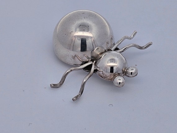 Sculpted Spider Pin, 925 Silver, 3D Spider Brooch… - image 5