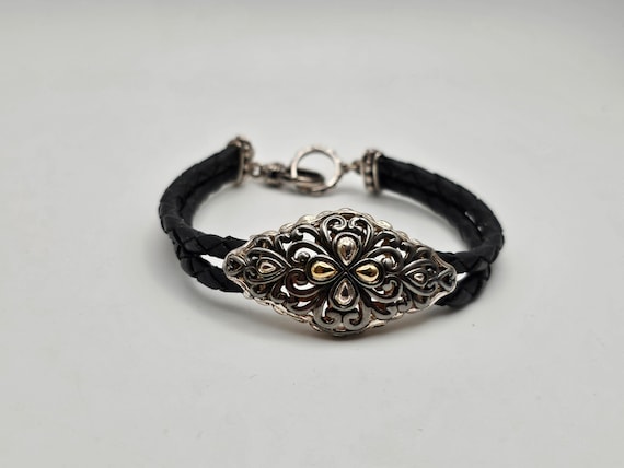 Bali Lanna Lace Braided Black Leather Bracelet, J… - image 1