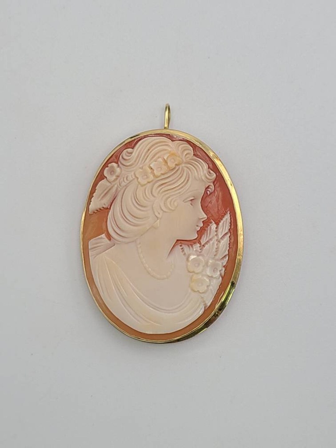 9金GENUINE ITALIAN HAND CARVED CAMEO