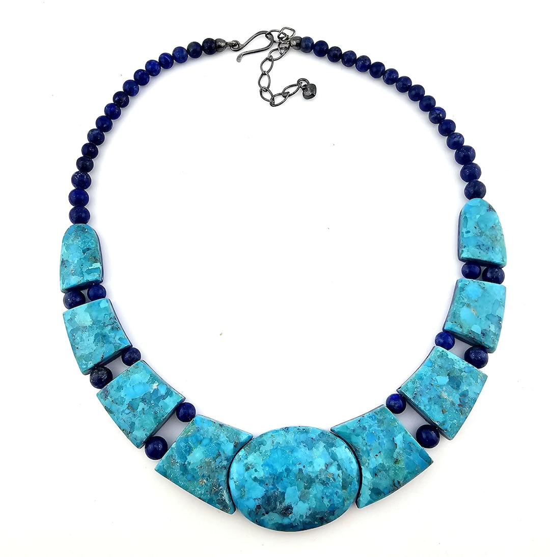 Vintage Jay King Sterling Silver Turquoise and Lapis Lazuli