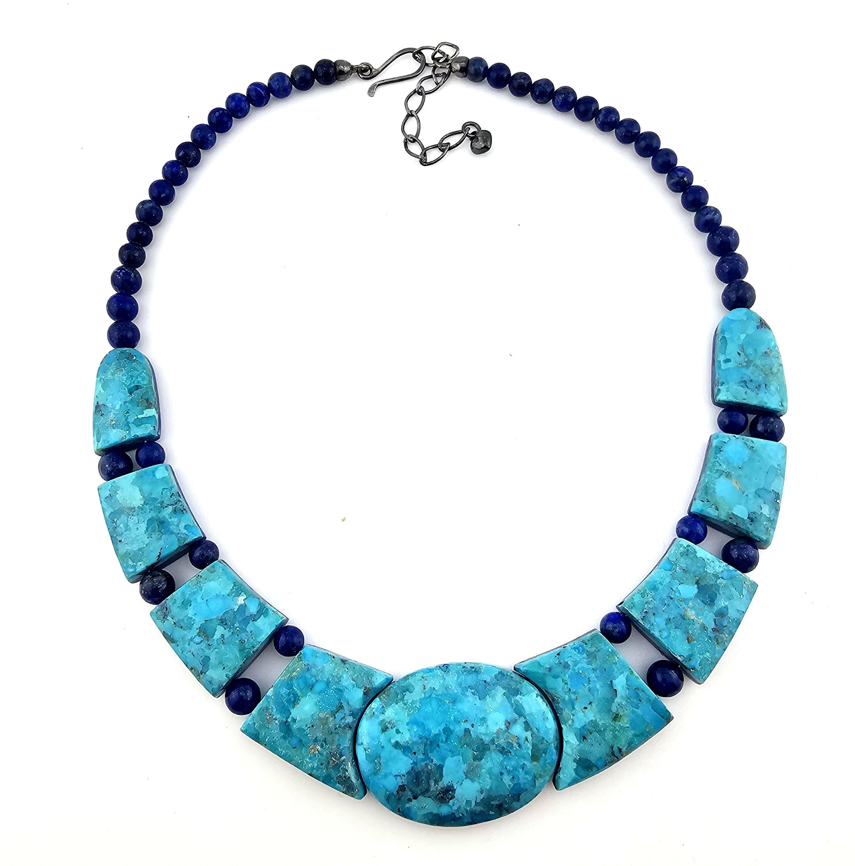 Vintage Jay King Sterling Silver Turquoise and Lapis Lazuli
