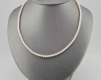 Vintage 14k Yellow Gold Dainty Pearl Strand | 3.8mm | Estate Jewelry