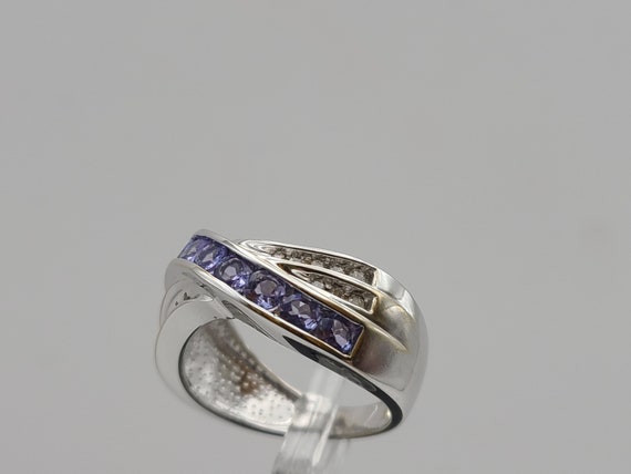 Tanzanite and Diamond Ring in 14kt White Gold, Ta… - image 4
