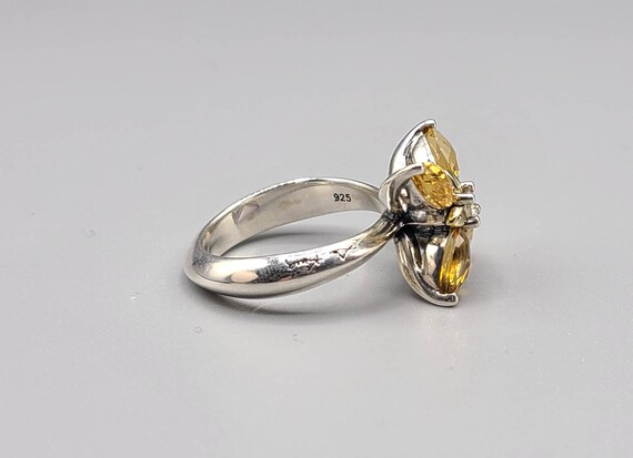 Ann King Citrine Flower Ring, 925 Sterling Silver… - image 4
