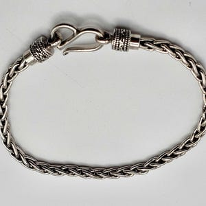 925 Silver Balinese Wheat Link Bracelet, Designer Suarti, Vintage Estate Jewelry, w#1620