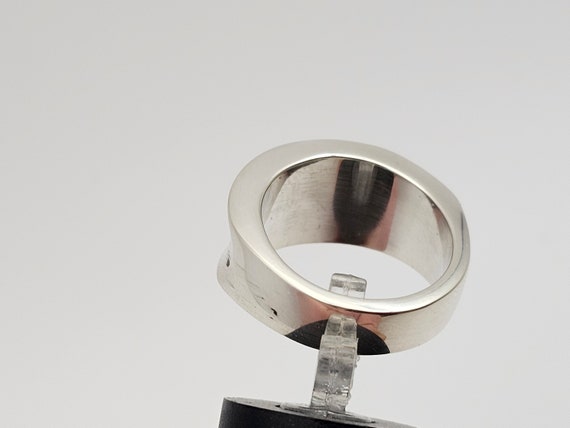Vintage Wide Concaved Polished Band: 925 Sterling… - image 4