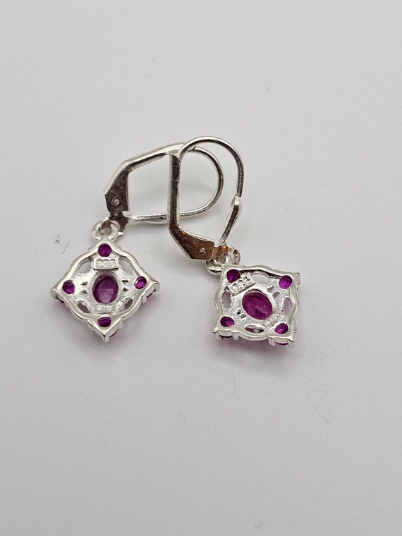 Vintage 925 Silver Synthetic Ruby and Fractured F… - image 6