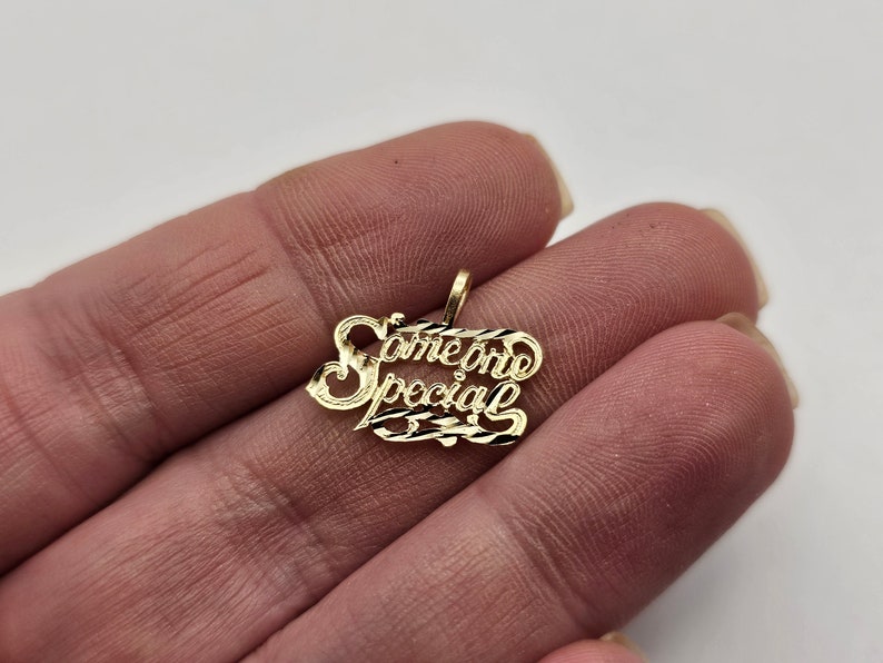 Someone Special Charm or Pendant in 14kt Gold, Vintage Charm, Gift for Special Someone, Estate Jewelry, Item w1322 image 2
