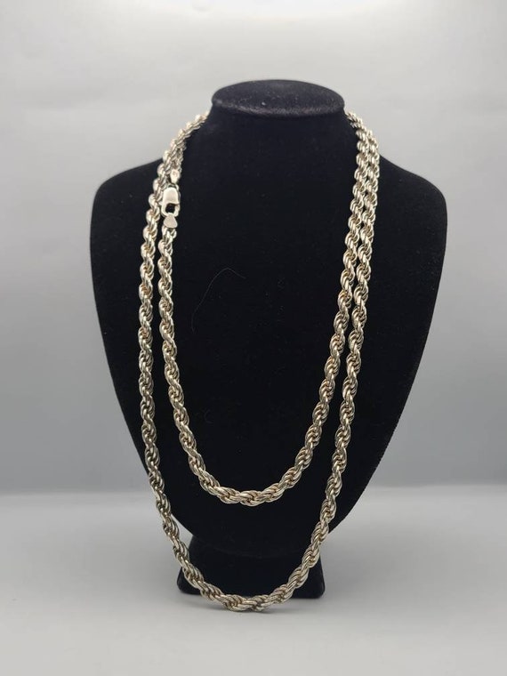 vintage long silver rope Gem