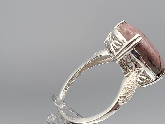 Rhodochrosite Ring, 925 Silver Ring, Oval Cut Rho… - image 3